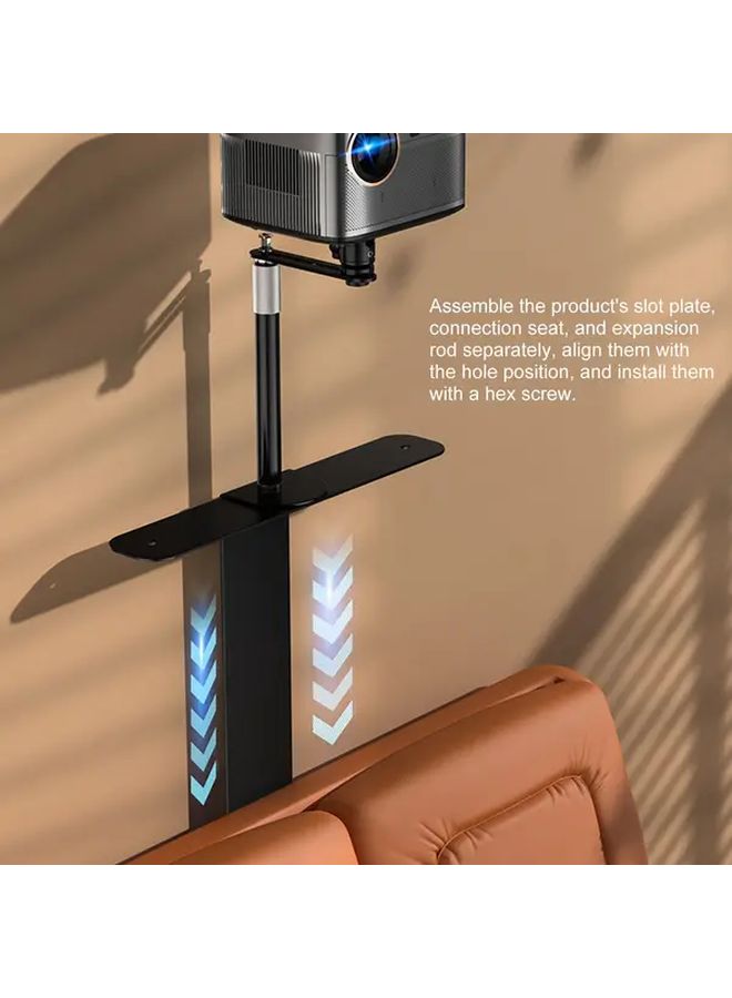 White Adjustable Projector Stand With 360 Rotating Base Heavy Duty Steel - Image 4